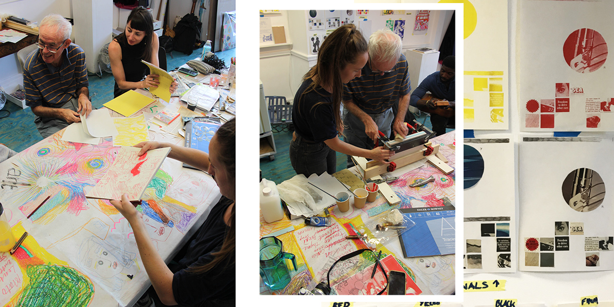 The second part of the week saw our students bind their prints into sketchbooks with traditional book binding methods