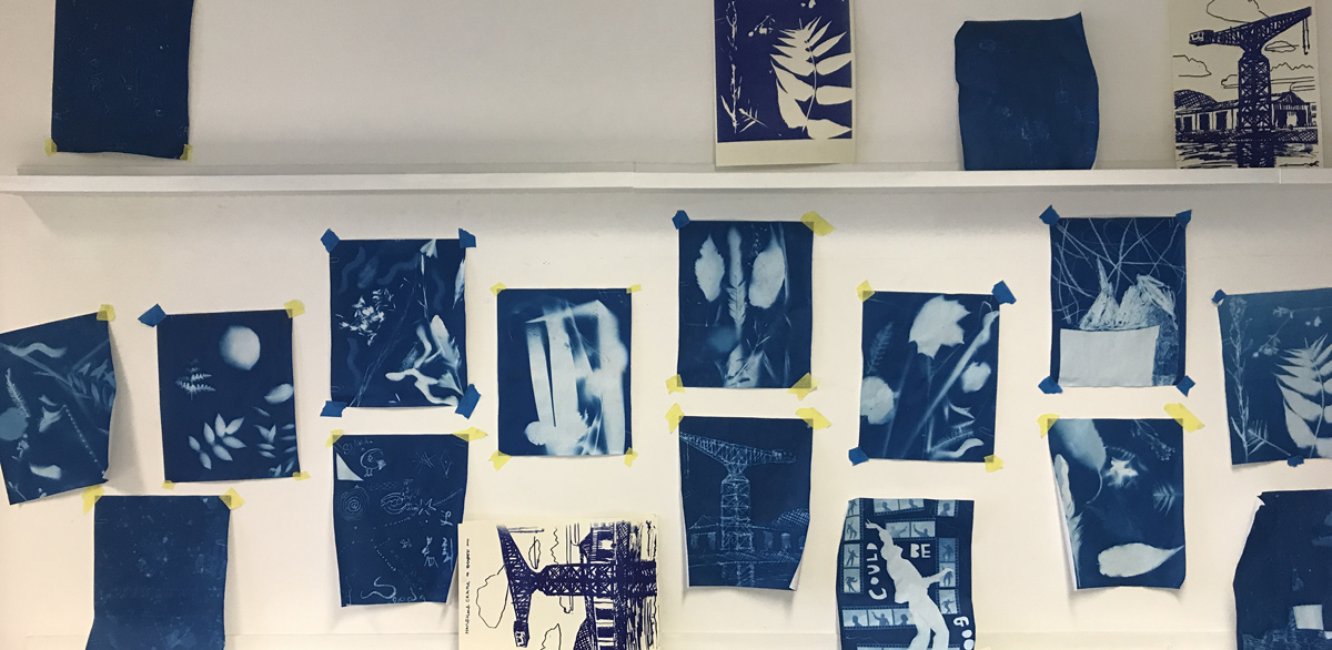 Cyanotypes by Hart School students