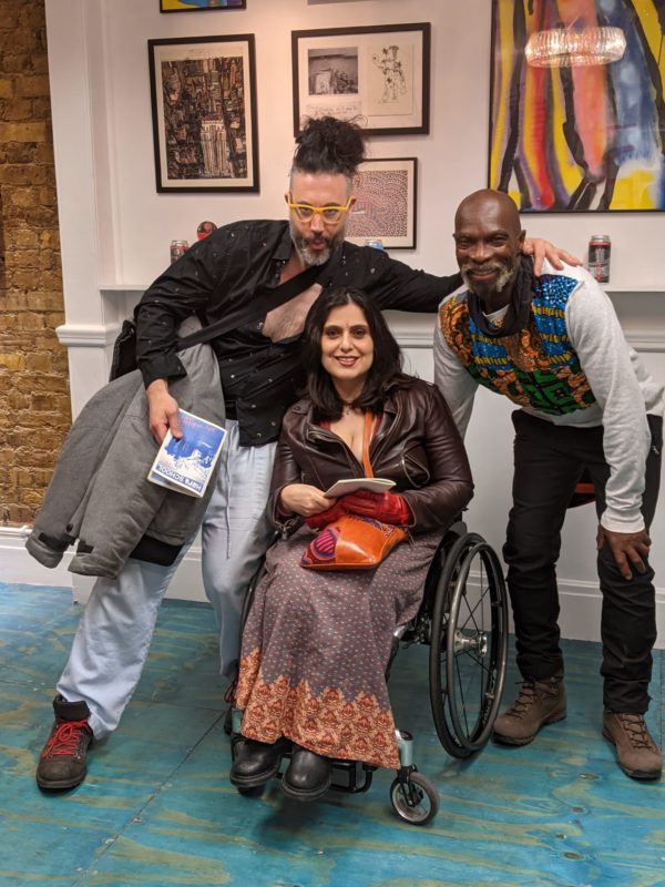 Hart School student Barry and his exhibition guests